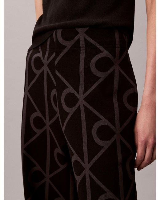 Calvin Klein Blue Jacquard Logo Pull On Trousers