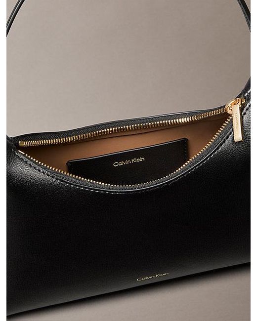 Calvin Klein Gray Foil Logo Small Shoulder Bag
