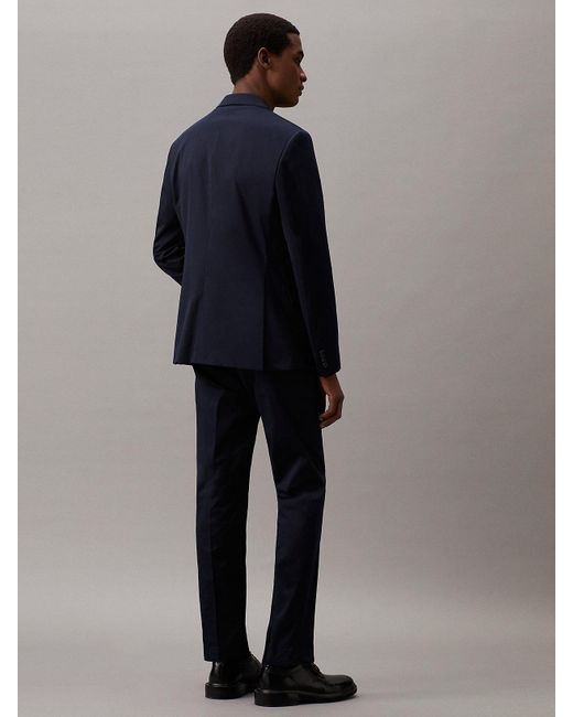 Blazer slim en satin de coton élastique Calvin Klein pour homme en coloris Blue