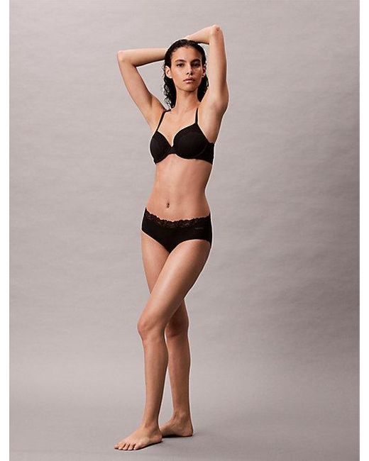 Calvin Klein Black Lightly Lined Full Coverage Bra Perfectly Fit Lace