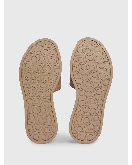 Calvin Klein White Logo Jacquard Sandals