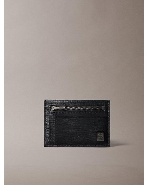 Calvin Klein Black Emblem Logo Textured Cardholder for men