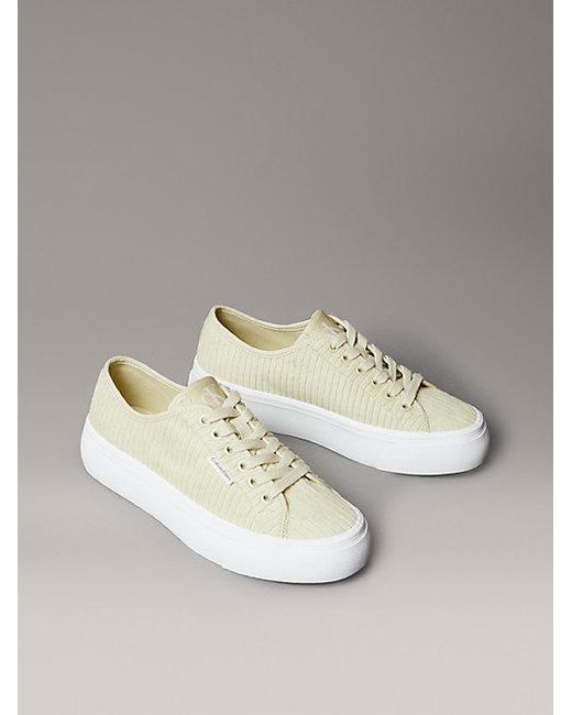 Calvin Klein Metallic Jeans Courderoy Platform Trainers