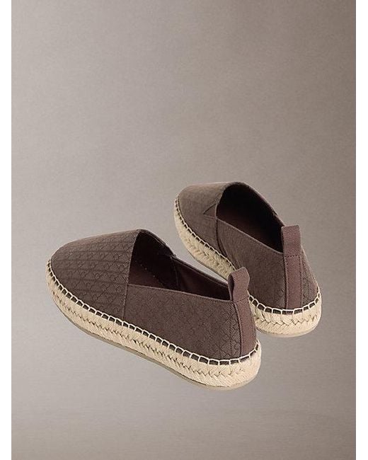Calvin Klein Brown Tessa Emblem Logo Espadrilles