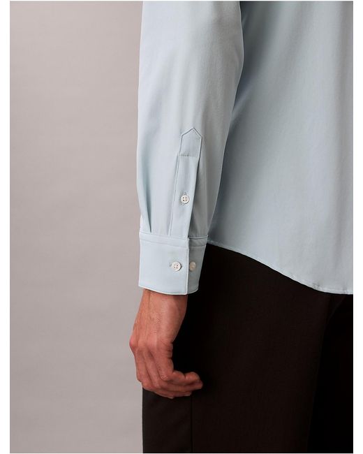 Calvin Klein Gray Tech Stretch Slim Button-Down Shirt for men