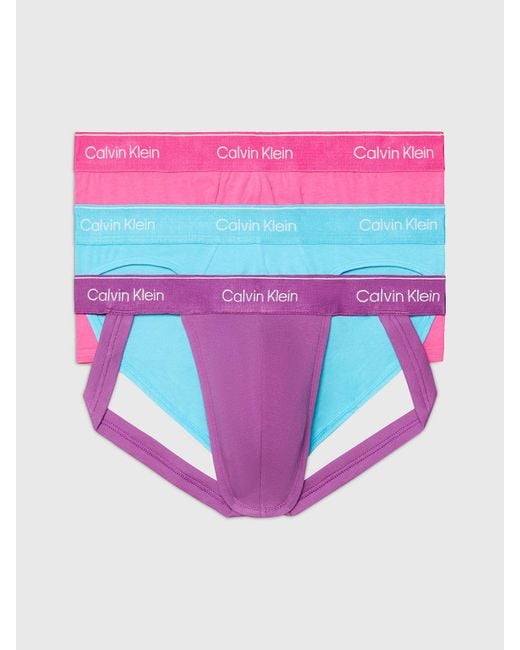 Calvin Klein Pink 3 Pack Trunks, Briefs And Jock Strap - Pride for men