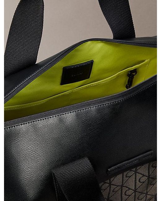 Calvin Klein Gray Emblem Jacquard Duffle Bag for men