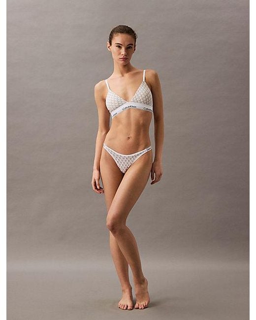 Calvin Klein Brown Dipped String Thong Icon Logo