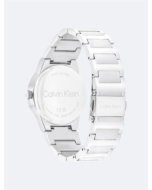Calvin Klein White Minimalist Integrated Link Bracelet 32Mm Watch for men