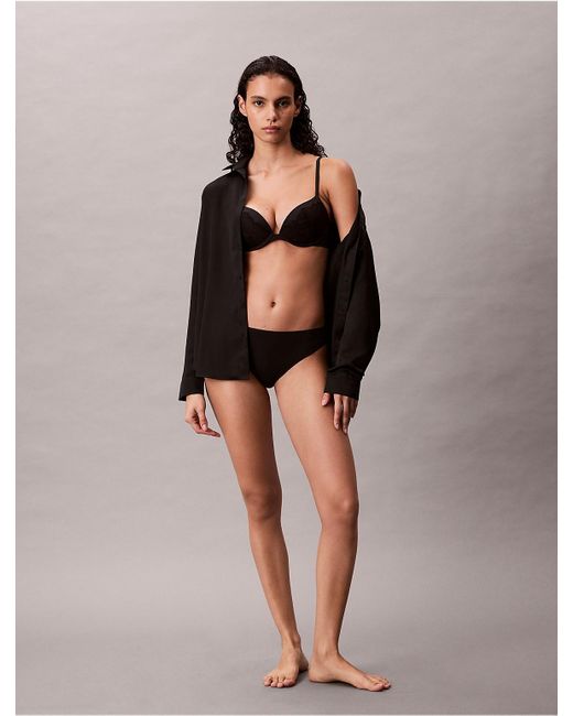 Calvin Klein Black Push Up Plunge Bra