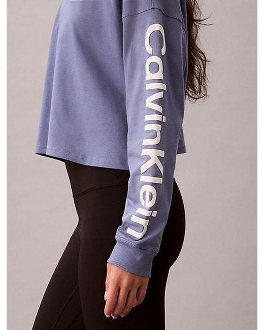 Calvin Klein Purple Sport Cropped Boxy T-Shirt