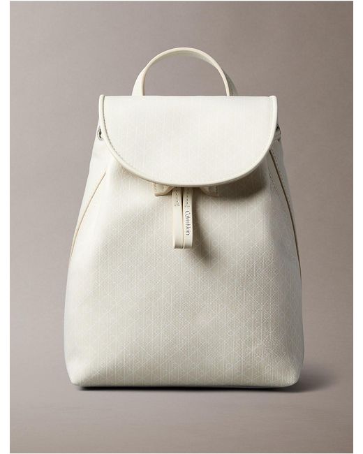 Calvin Klein Gray Allover Emblem Logo Mini Backpack