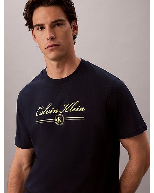 Calvin Klein Black Jeans Script Logo T-Shirt for men