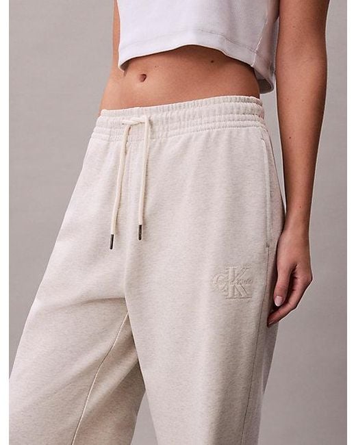 Calvin Klein Gray Jeans Cotton Terry Monogram Joggers