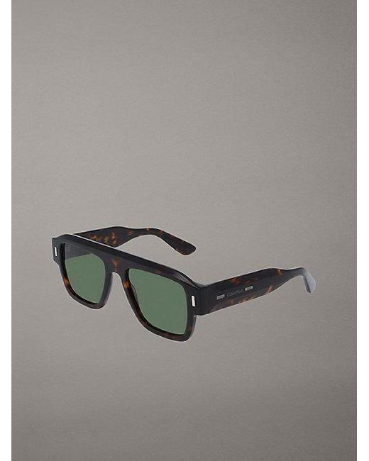Calvin Klein Green Modified Rectangle Sunglasses for men