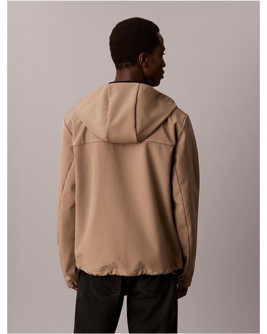 Calvin Klein Natural Softshell Lined Hooded Jacket for men