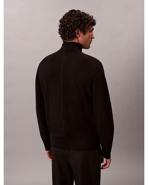 Calvin Klein Coltrui Van Merinowol in het Black voor heren