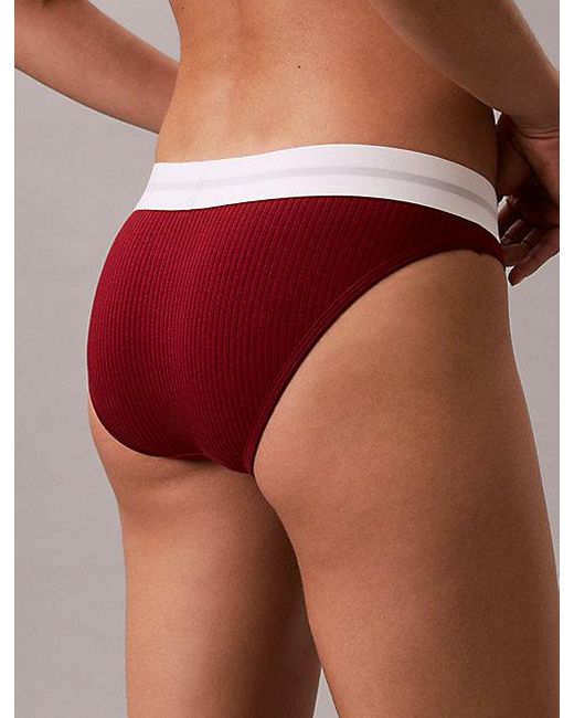 Calvin Klein Brown Bikini Briefs Cotton Modal Stretch Rib