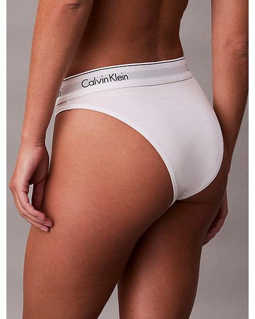 Calvin Klein White High Leg Bikini Briefs Icon Cotton Modal