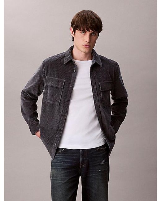 Calvin Klein Multicolor Jeans Corduroy Relaxed Button Up Shirt for men