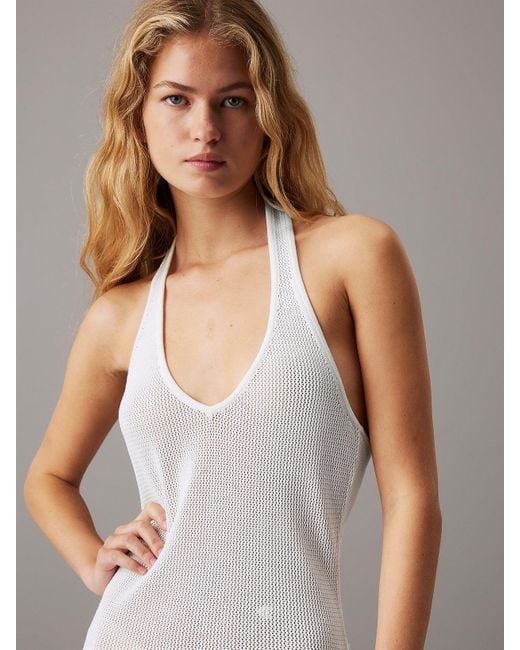 Abito Con Scollo All'Americana di Calvin Klein in Gray
