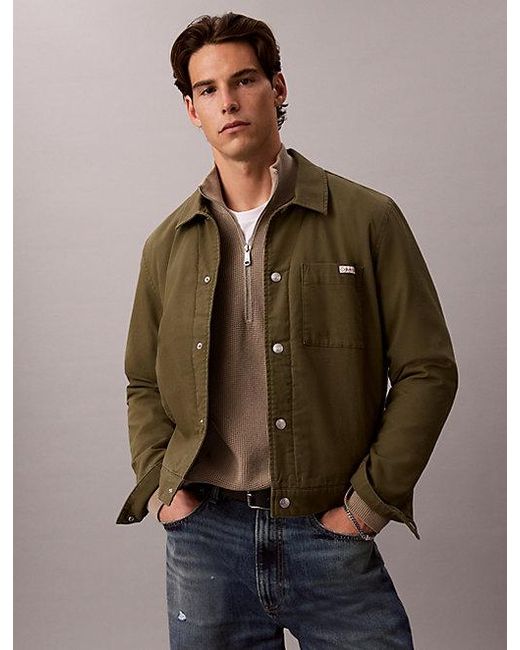 Calvin Klein Brown Jeans Cotton Waffle Half Zip Jumper for men