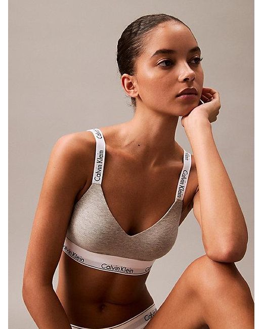 Calvin Klein Gray Bralette Modern Cotton