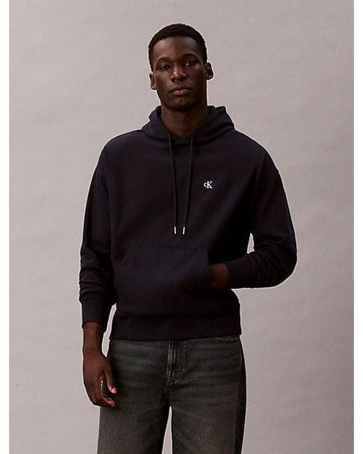 Sudadera holgada de felpa de gran calidad con capucha Calvin Klein de hombre de color Black