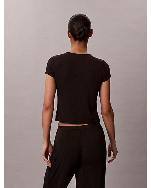 Calvin Klein Black Soft Modal Pyjama Top