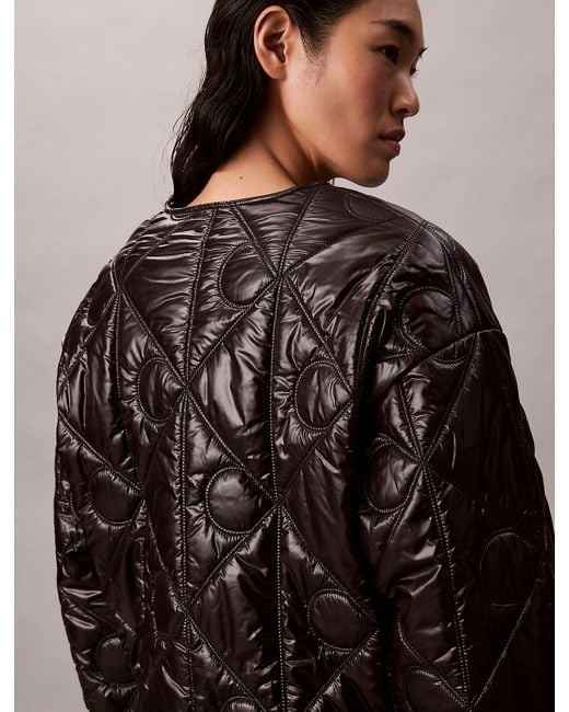 Calvin Klein Brown Reversible Logo Quilted Jacket