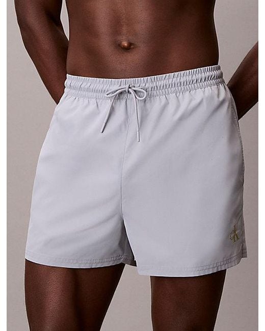 Calvin Klein Brown Short Drawstring Swim Shorts Ck Monogram for men