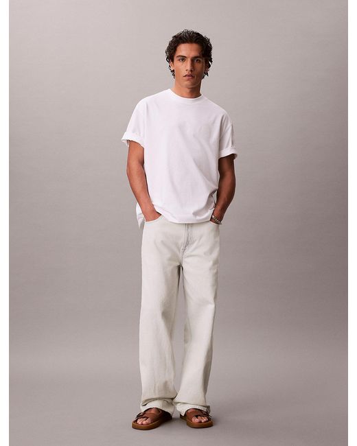 Calvin Klein Gray Relaxed Emblem Badge T-Shirt for men