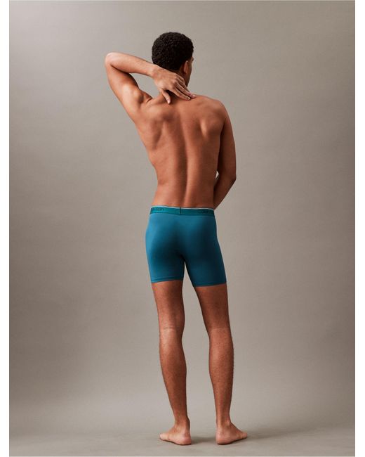 Calvin Klein Blue Micro Stretch 3-pack Boxer Brief for men