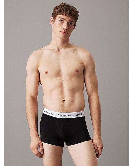 Calvin Klein Black Low Rise Trunk 3pk 0000u2664g Boxers,b- White for men