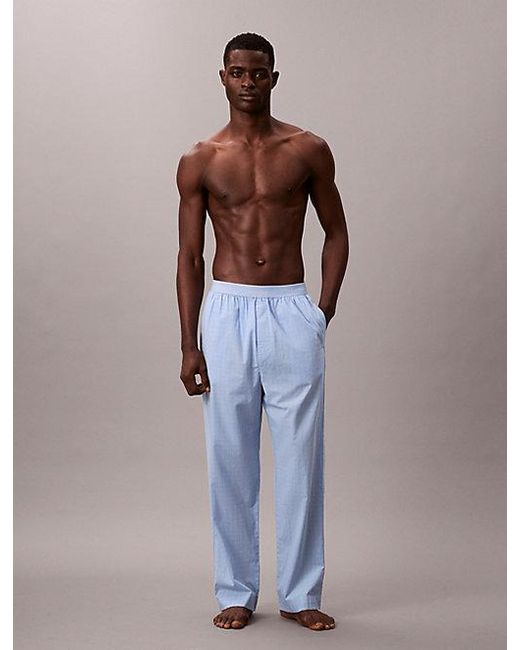 Calvin Klein Pyjamabroek Van Poplinkatoen in het Gray voor heren