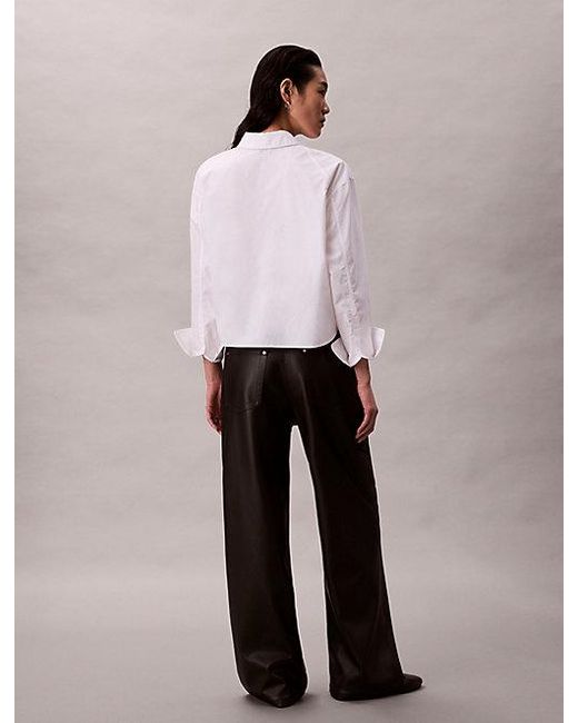 Calvin Klein Black Jeans Faux Leather 5 Pocket Trousers