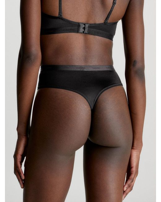 Calvin Klein Black High Waisted Thong - Form To Body