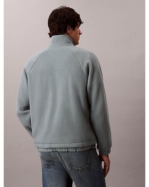 Calvin Klein Gray Quarter Zip Fleece Jumper for men