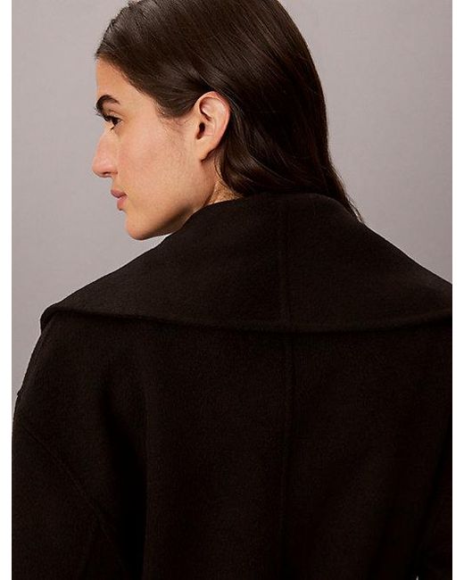 Calvin Klein Black Shawl Hip Coat