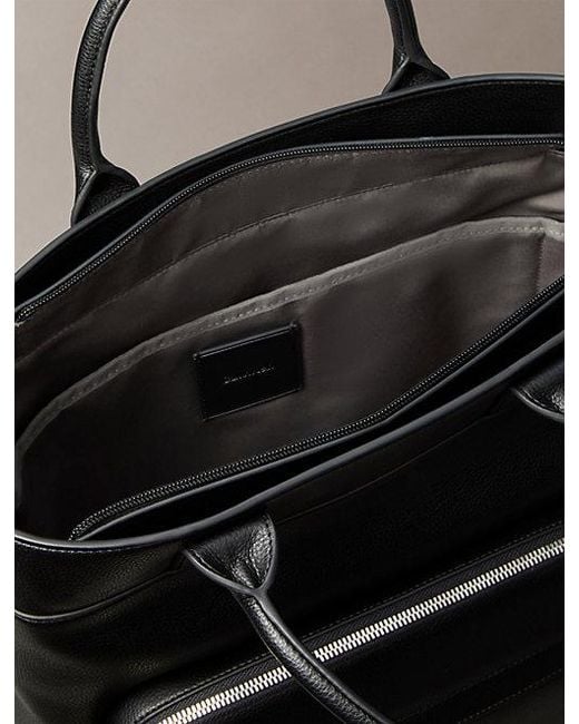 Calvin Klein Black Raised Logo Tote Bag for men