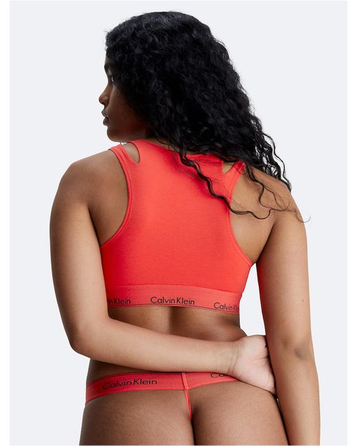 Calvin Klein Red Icon Cotton Modal Deconstructed Unlined Bralette