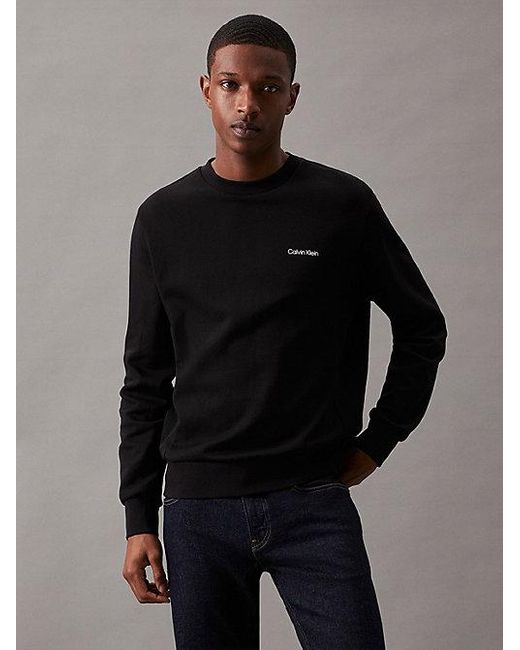 Calvin Klein Black Recycled Polyester Sweatshirt for men