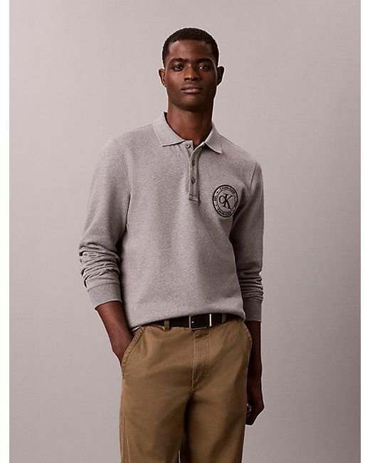 Calvin Klein Multicolor Jeans Embroidered Logo Polo Sweatshirt for men