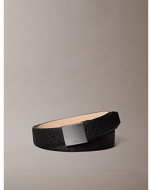 Calvin Klein Multicolor Leather Emblem Logo Plaque Buckle Belt for men