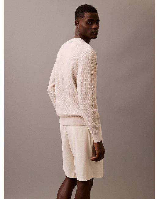 Maglione Girocollo di Calvin Klein in Natural da Uomo