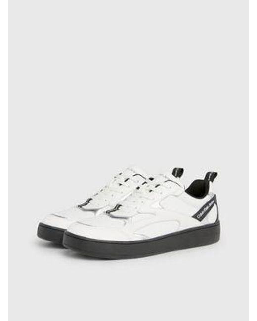 Calvin Klein Leren Sneakers in het White voor heren