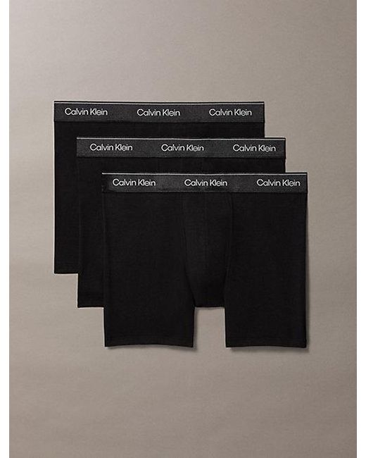 Calvin Klein Black 3 Pack Boxer Briefs Icon Cotton Stretch for men