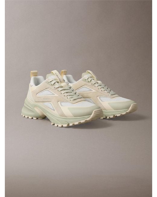 Calvin Klein Metallic Knit Mesh Runner Trainers
