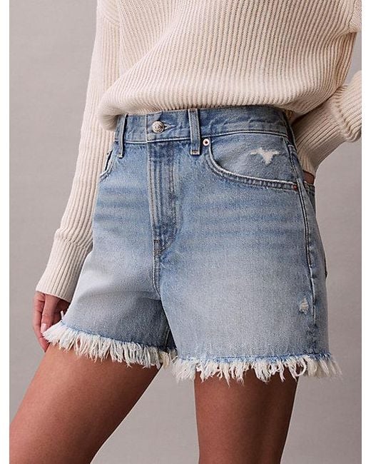 Calvin Klein Multicolor Jeans 90S Relaxed Frayed Denim Shorts