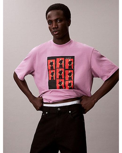 Calvin Klein Pink Kate Moss Graphic Relaxed T-Shirt for men
